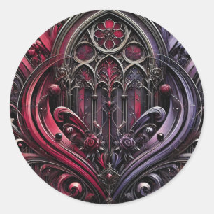Redonda Pegatina floral del arco gótico