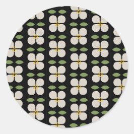Redonda Pegatina floral en negro y blanco - Bloom & Stick