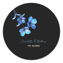 Pegatina floral negra y azul temperamental Nos esc