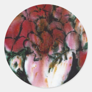 Redonda pegatina floral "Pink Vase"