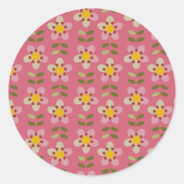 Redonda Pegatina floral rosa - Bloom & Stick