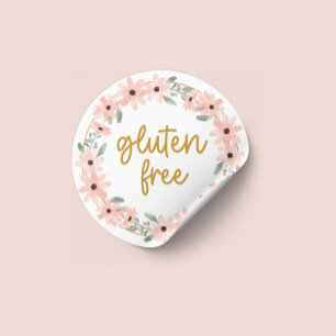 Redonda Pegatina floral sin gluten