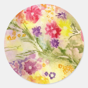 Redonda pegatina "Floral Splash"