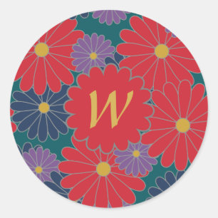 Redonda Pegatina floral Splashy Fall