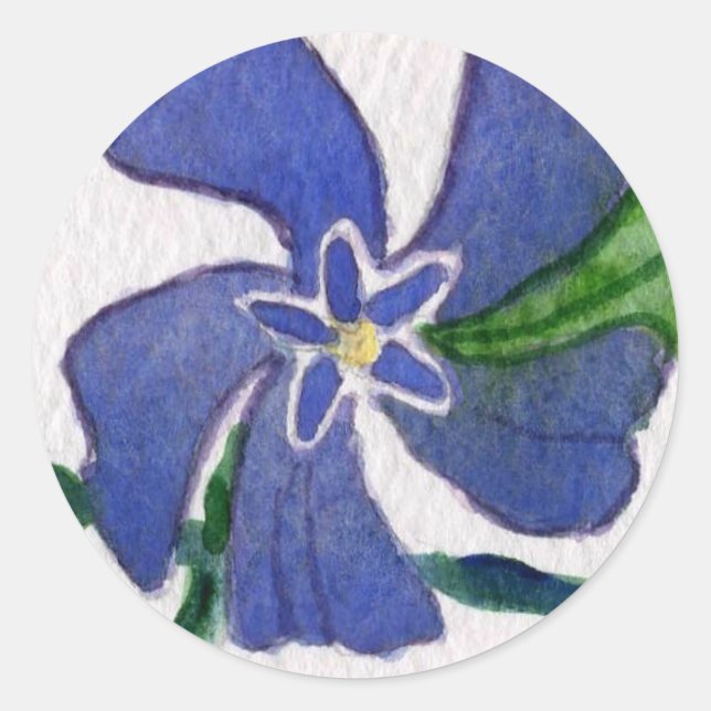 Redonda pegatina Floral "Vinca Vine" (Anverso)