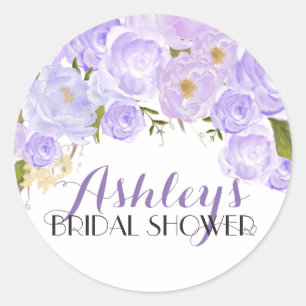 Redonda Pegatina Flower Bridal Shower