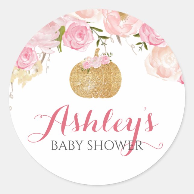 Redonda Pegatina Flower Bridal Shower (Anverso)