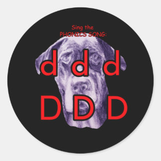 Redonda pegatina fonético