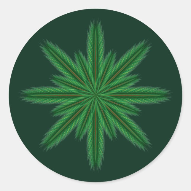 Redonda Pegatina forestal de Pine Mandala (Anverso)