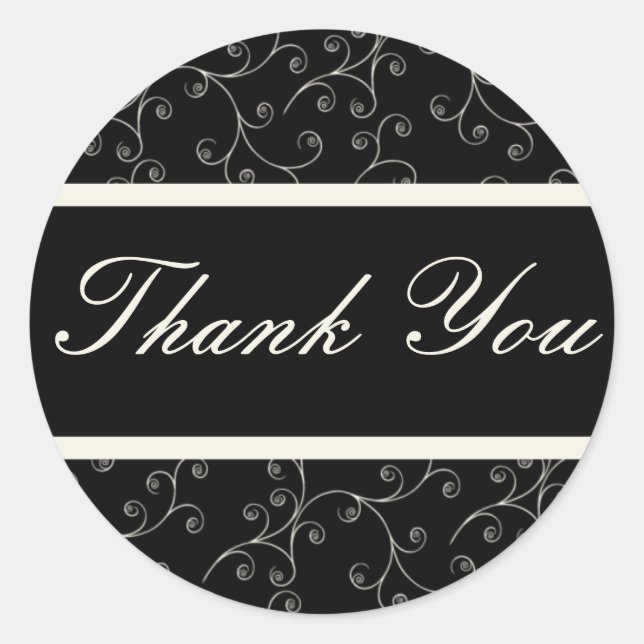 Redonda Pegatina Formal De Gracias (Anverso)