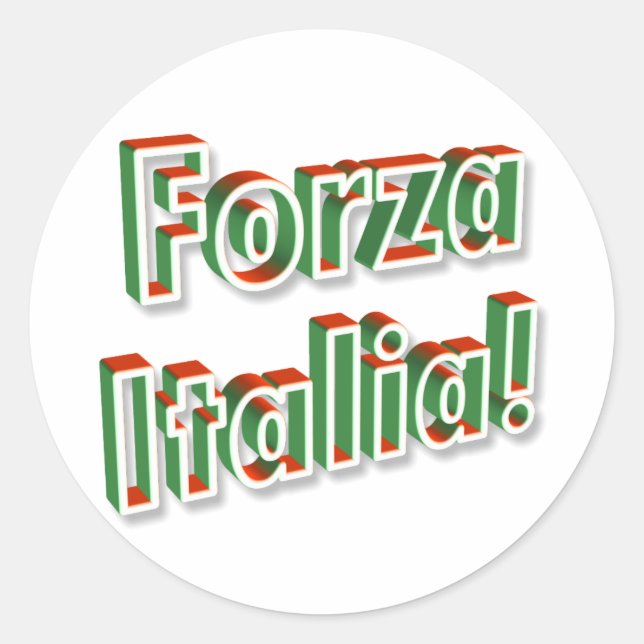 Redonda pegatina "Forza Italia" (Anverso)