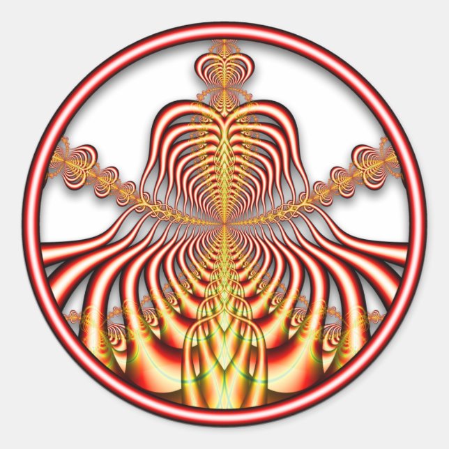 Redonda Pegatina Fractal 0708011724bC (Anverso)