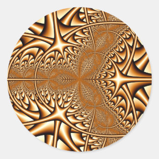 Redonda Pegatina Fractal de Bronze