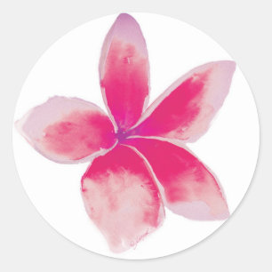 Redonda Pegatina fucsia del Plumeria
