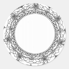 Redonda Pegatina Full Moon Mandala