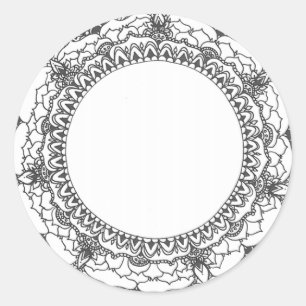 Redonda Pegatina Full Moon Mandala