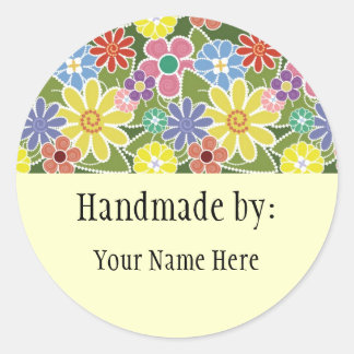 Redonda Pegatina Fun Florals Bright