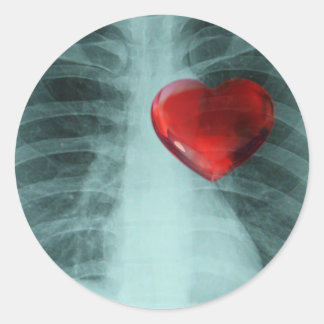 Redonda Pegatina Funda de Xray Heart