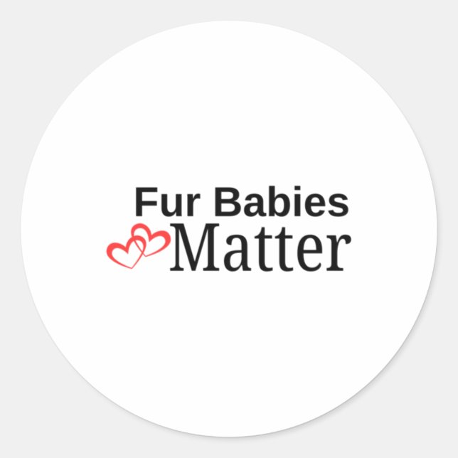 Redonda Pegatina Fur Babies (Anverso)