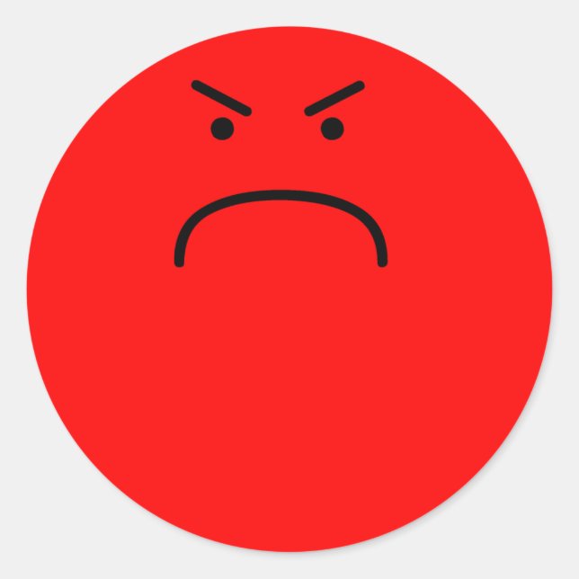 Redonda Pegatina furioso (Anverso)