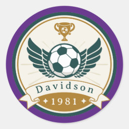 Redonda Pegatina - Fútbol de fútbol - Personalizado - Añad