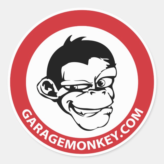 Redonda Pegatina GarageMonkey (Anverso)