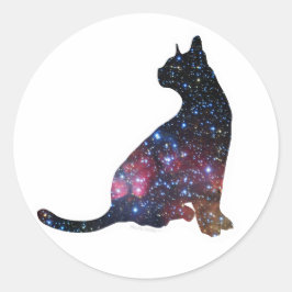 Redonda Pegatina Gato Galaxy 3