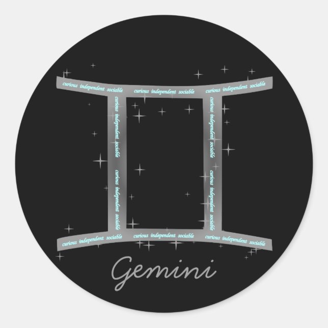 Redonda Pegatina Gemini (Anverso)