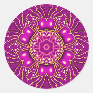 Redonda Pegatina GeoBling rosa