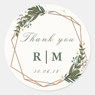 Redonda pegatina geométrico floral