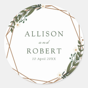 Redonda pegatina geométrico floral