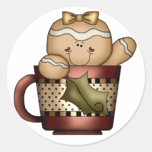 Redonda Pegatina Gingerbread navidades - SRF