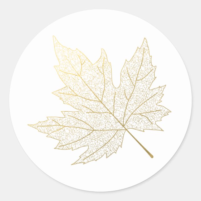 Redonda Pegatina Gold Maple Leaf (Anverso)