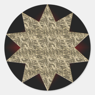 Redonda Pegatina Gold Starburst