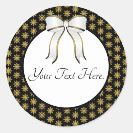 Redonda Pegatina Golden Snowflake
