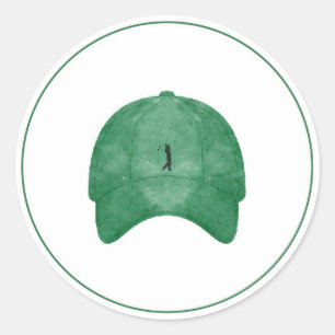 Redonda Pegatina gorra de caddie de golf verde