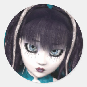Redonda Pegatina Gothic Doll Grunge