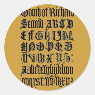 Redonda Pegatina gótico de las letras