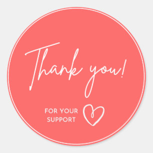 Redonda Pegatina gracias por su apoyo ideal para empresas