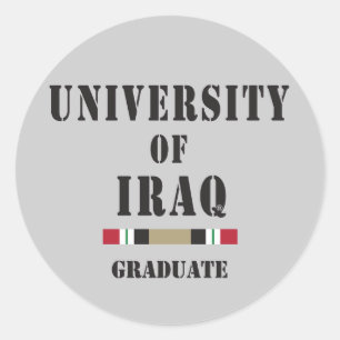 Redonda Pegatina graduado de la plantilla de Iraq