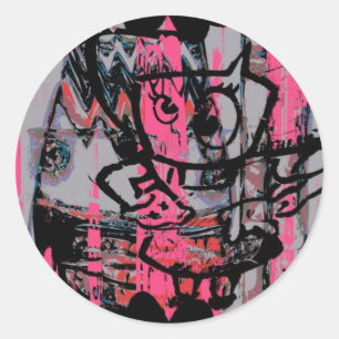 Redonda Pegatina gráfico de graffiti grunge