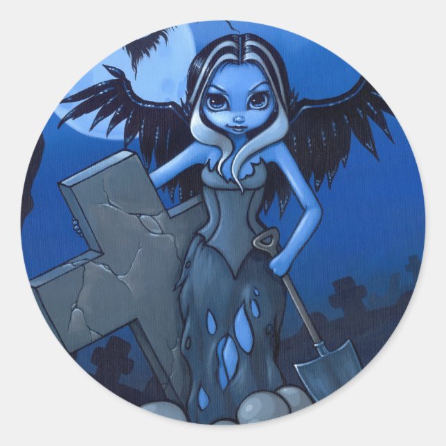 Redonda pegatina "Gravedigger" (Anverso)