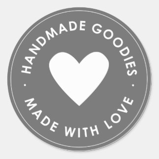 Redonda Pegatina Gray Blue Handmade Goodies
