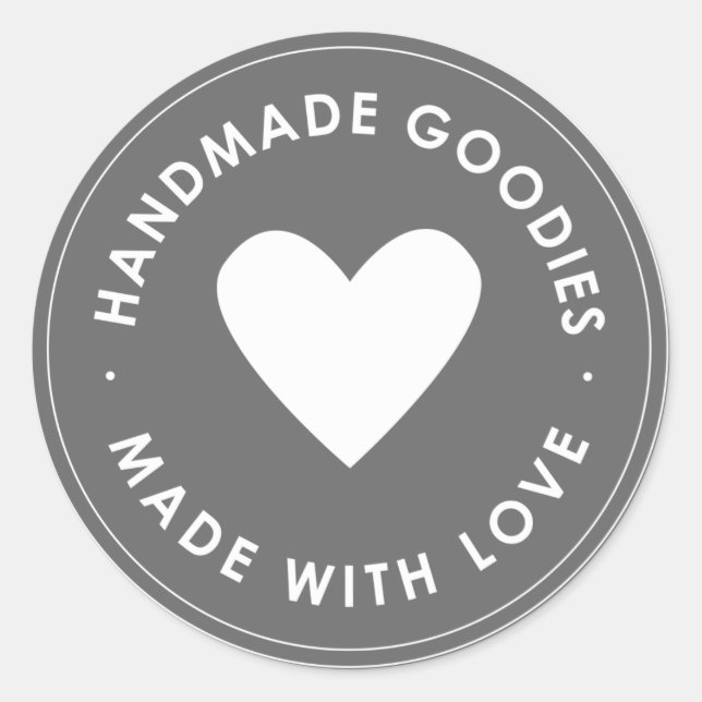 Redonda Pegatina Gray Blue Handmade Goodies (Anverso)