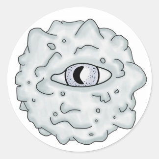 Redonda Pegatina Gray Meaty Eyeball