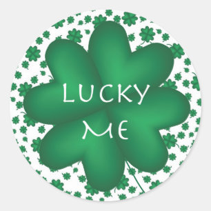 Redonda Pegatina Green Shamrock Lucky Me