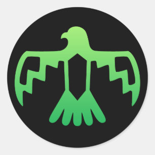Redonda Pegatina Green Thunderbird