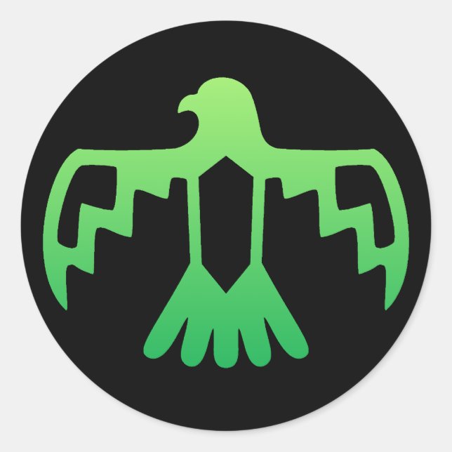 Redonda Pegatina Green Thunderbird (Anverso)