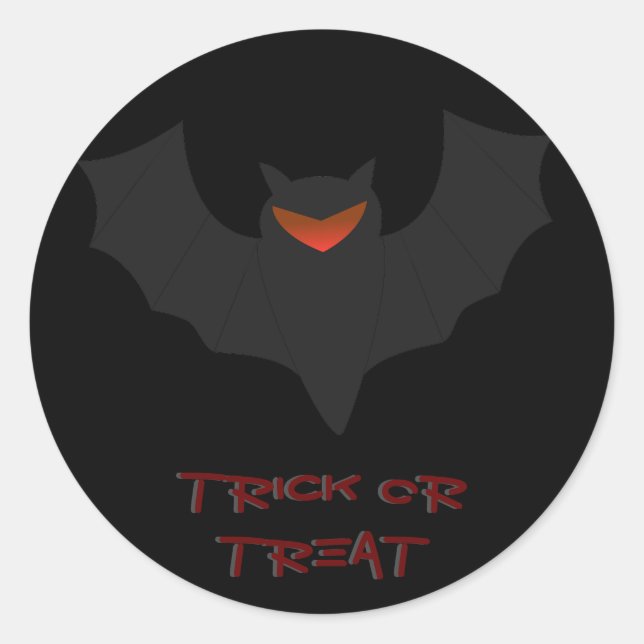 Redonda Pegatina Grumpy Bat Halloween (Anverso)