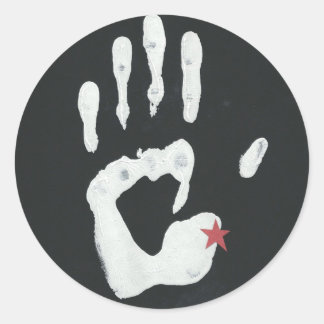 Redonda Pegatina Hand Me Michigan